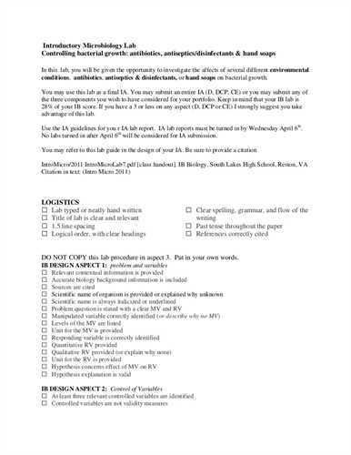 Bacteriology lab report