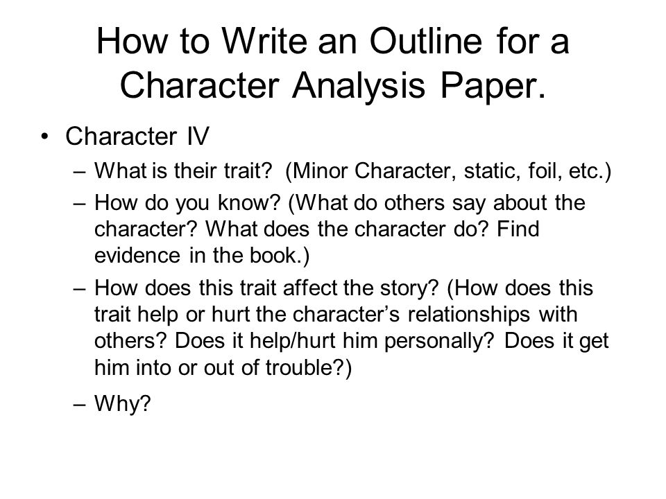 Character analysis essay