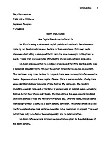 Death penalty argumentative essay