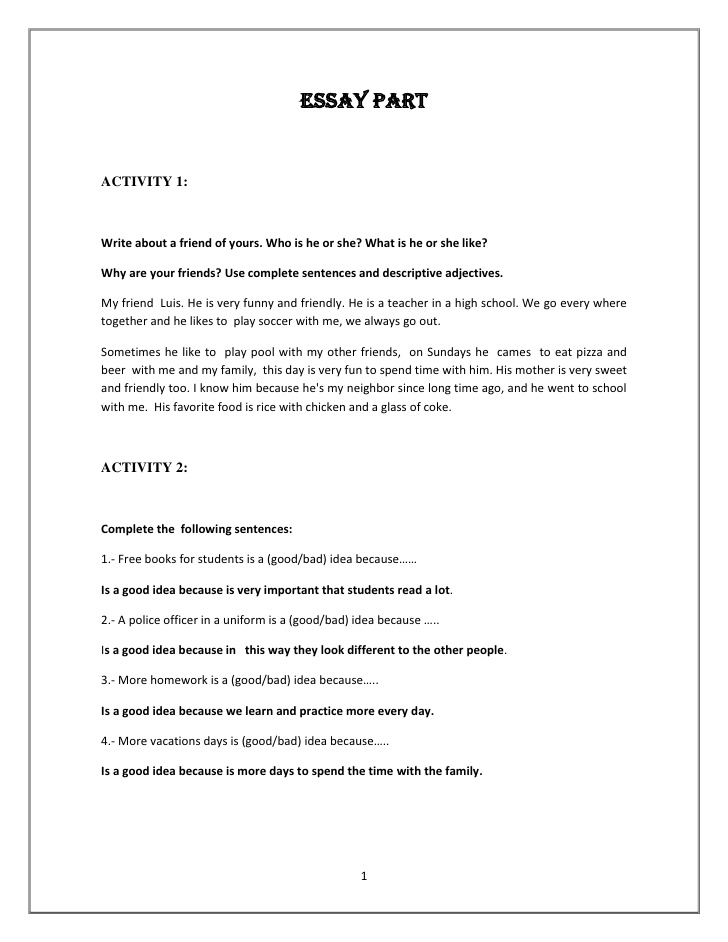 Essay about reading and writing