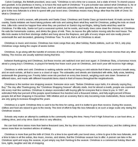 Essays written by students