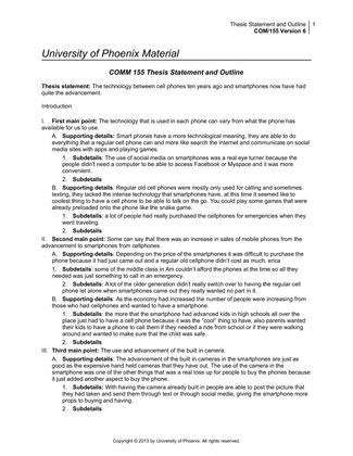 Outline thesis paper