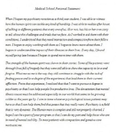 Personal statement for college application