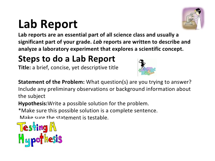 how to set up a science lab report