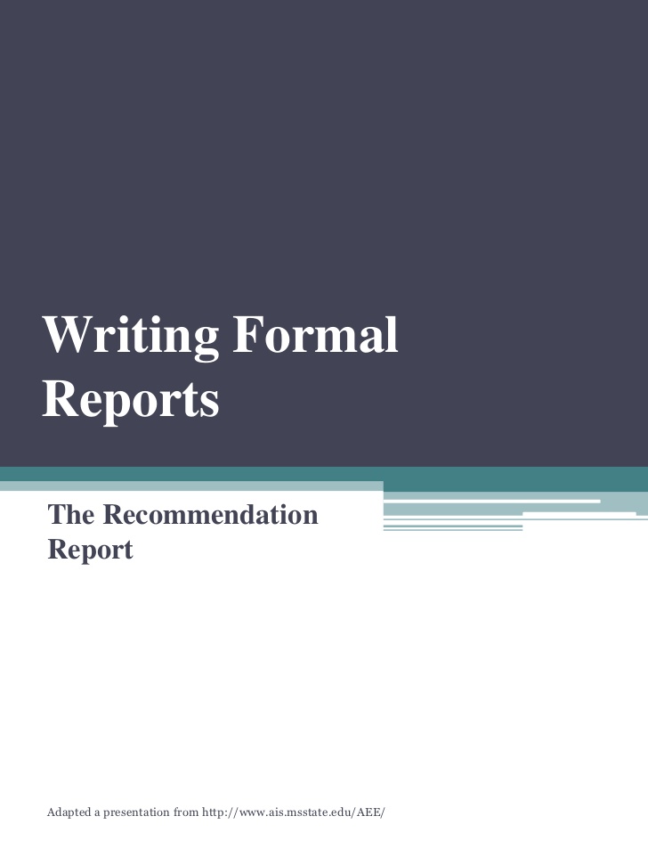 Writing a formal report